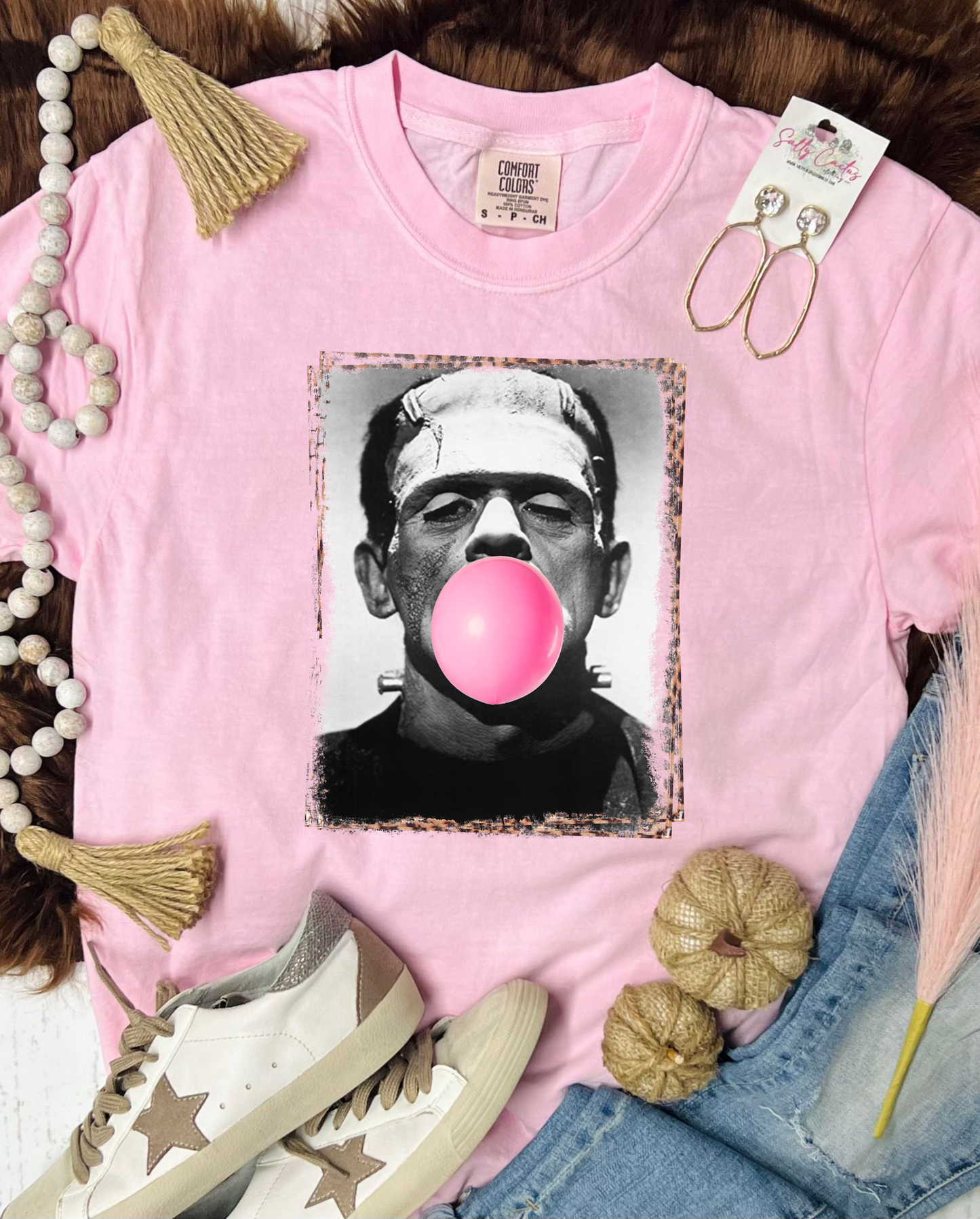 *DTG* Frankenstein Pale Pink Comfort Color