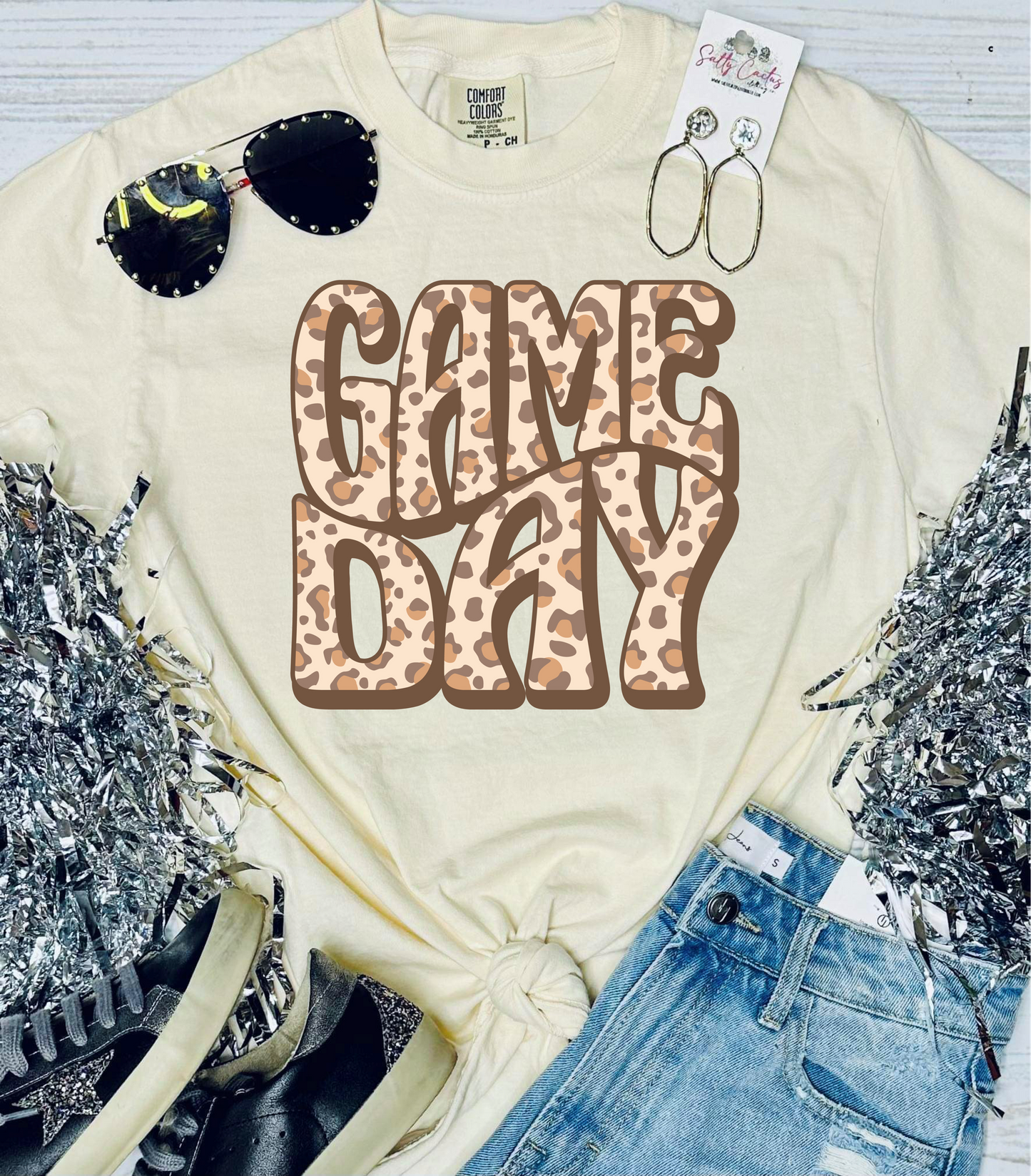 *TEE OF THE DAY* Game Day Leopard Groovy Ivory Comfort Color
