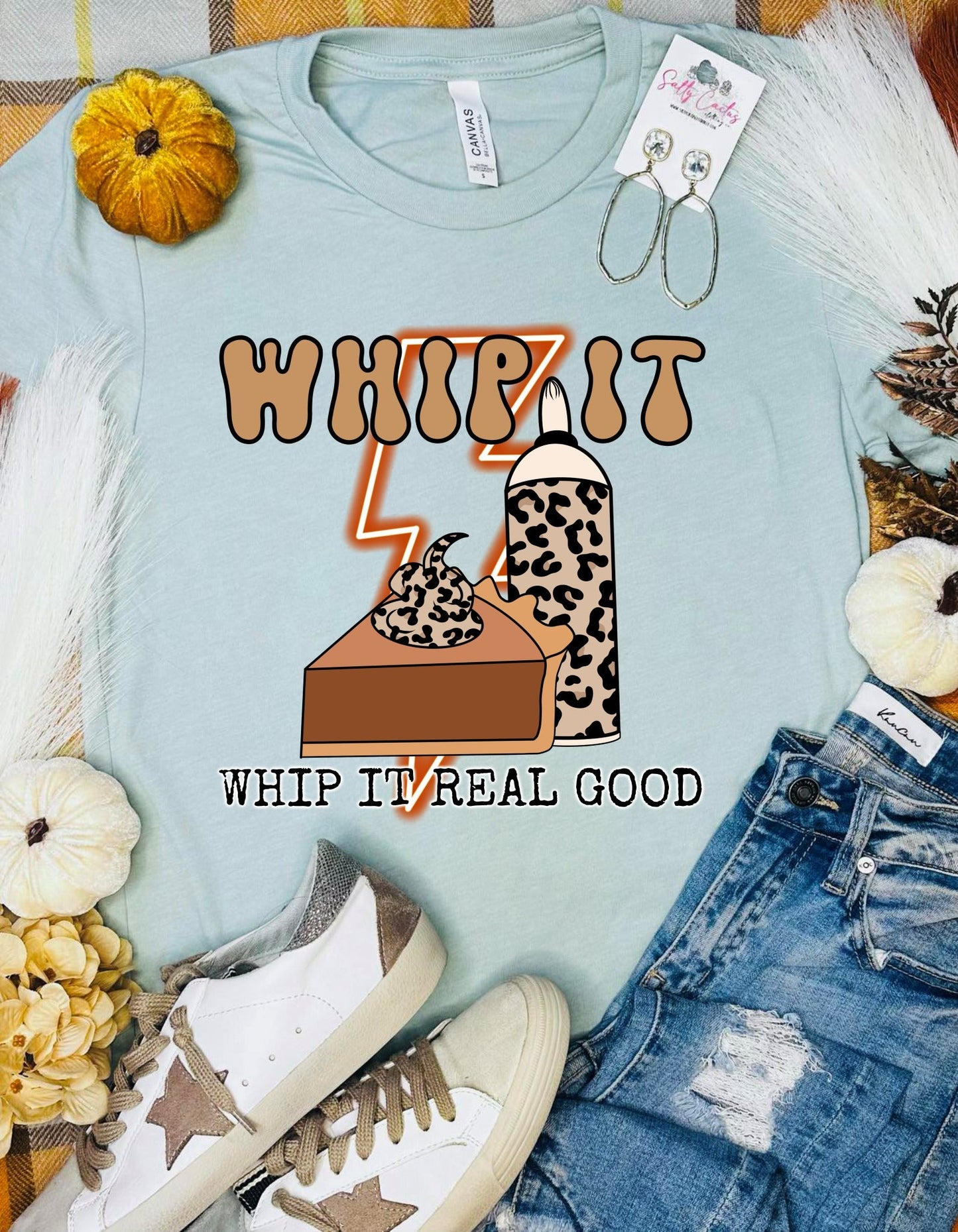 Whip it, Whip It Real Good Dusty Blue Tee