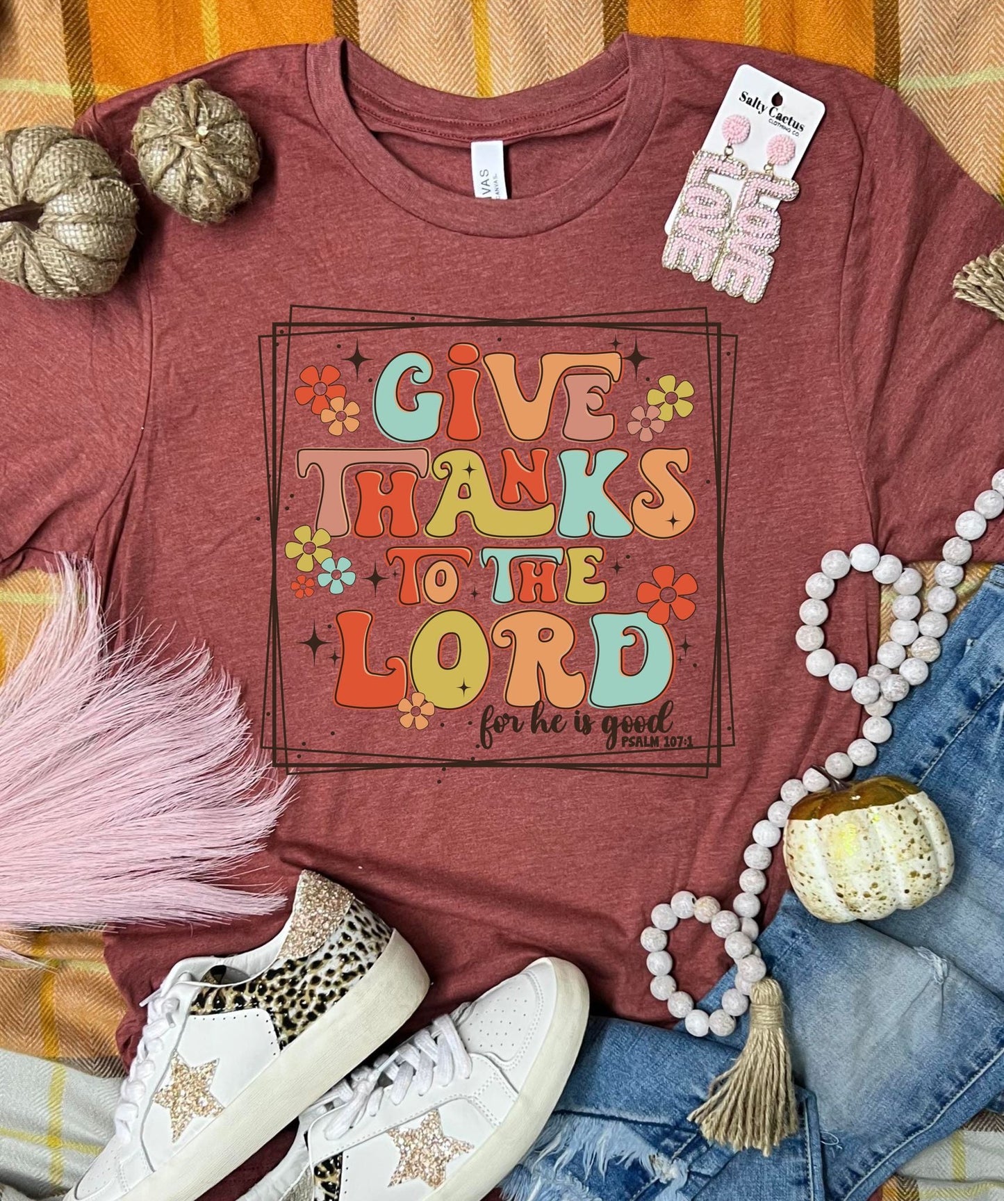 *DTG* Give Thanks Colorful Clay tee