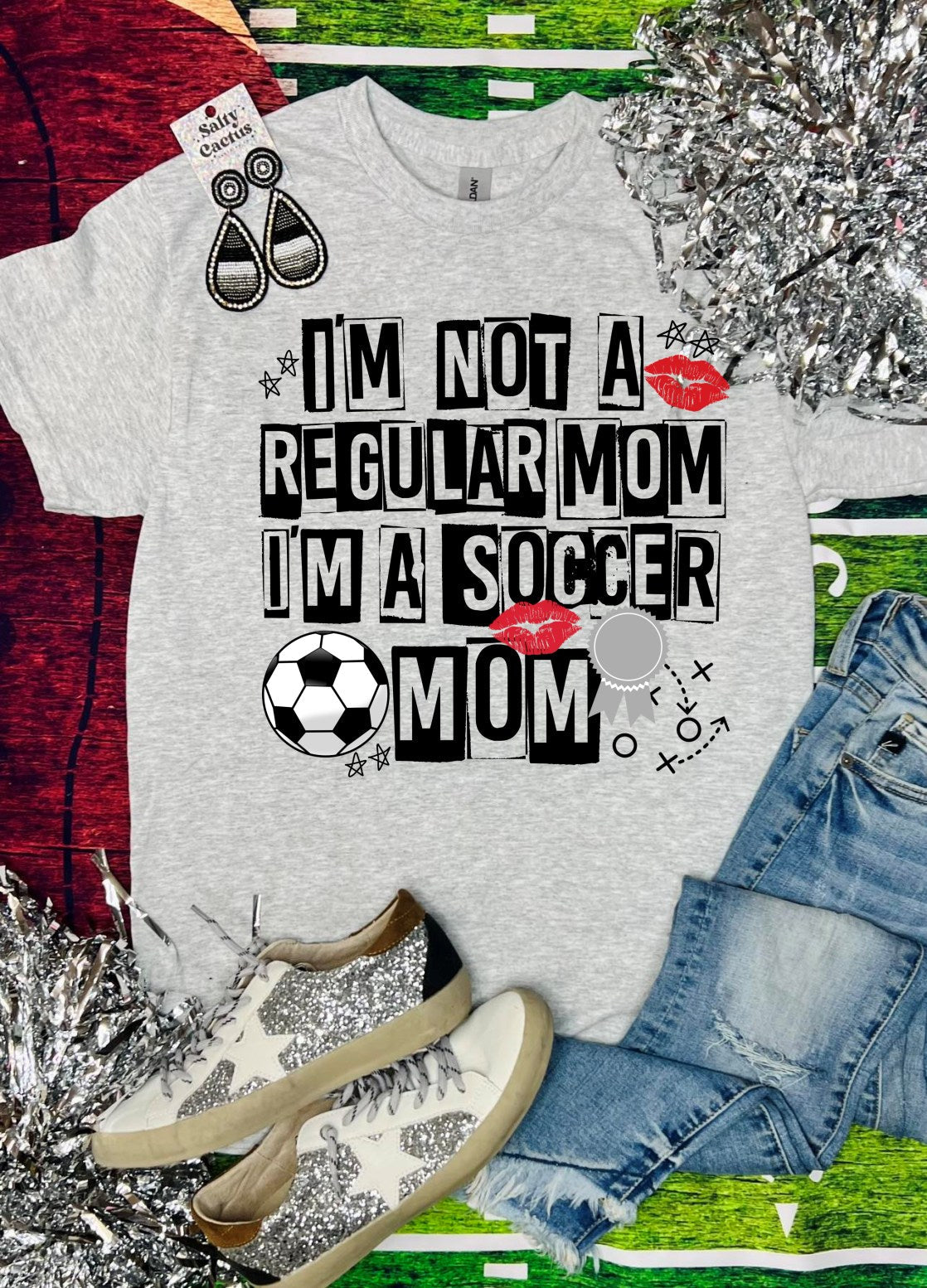 I'm Not a Regular Mom I'm A Soccer Mom Ash Grey Tee