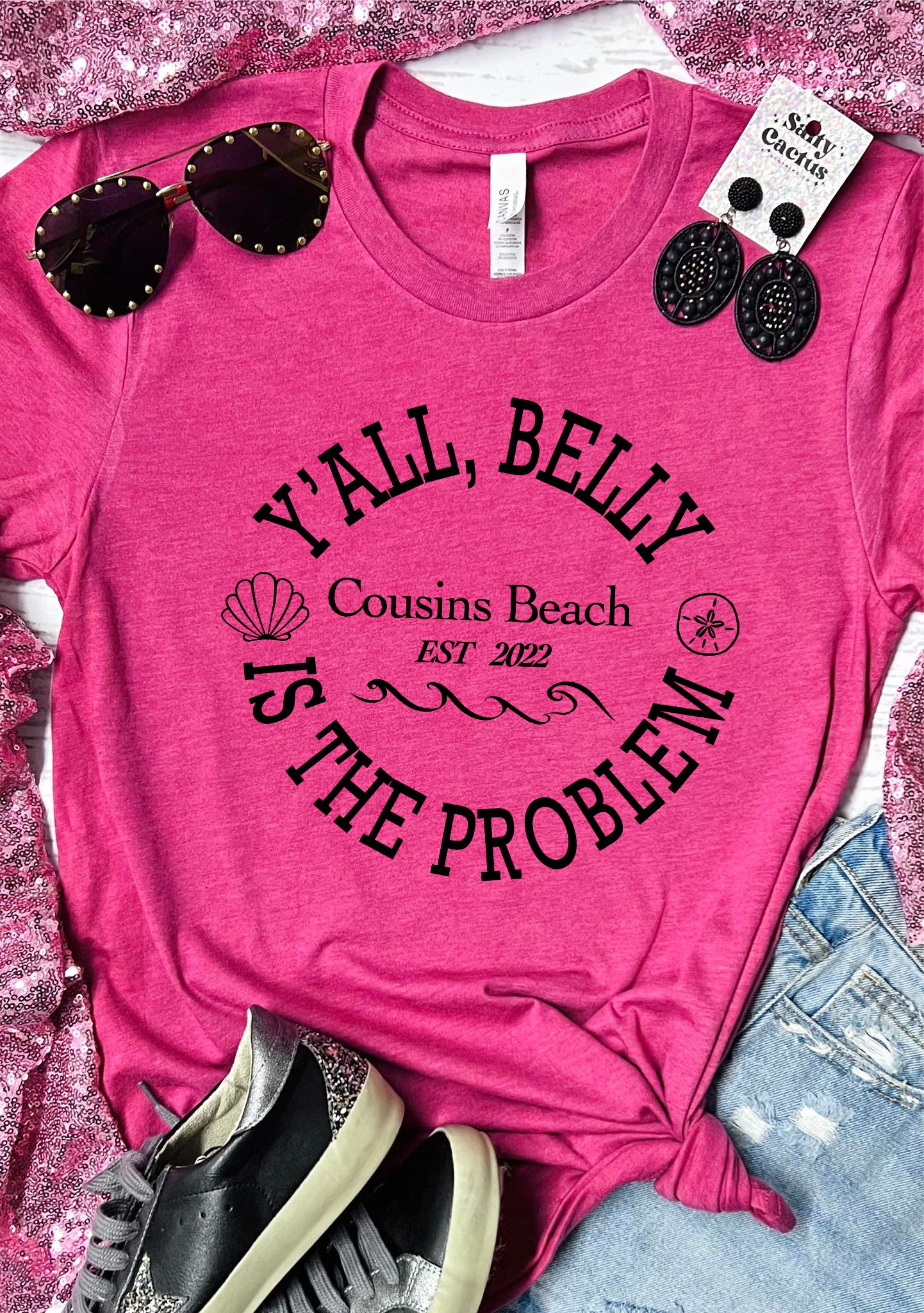 Ya'll Belly Is The Problem Pink Bella Tee