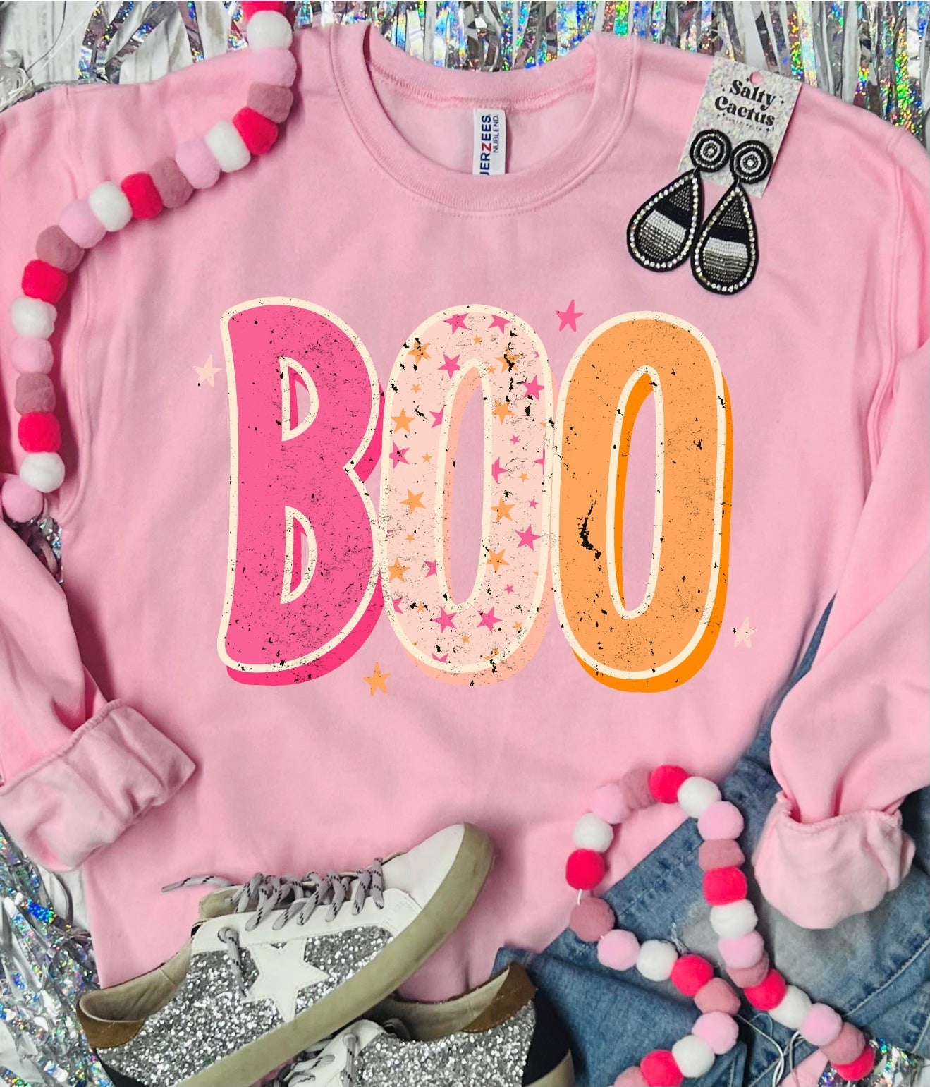Boo Stars Baby Pink Sweatshirt