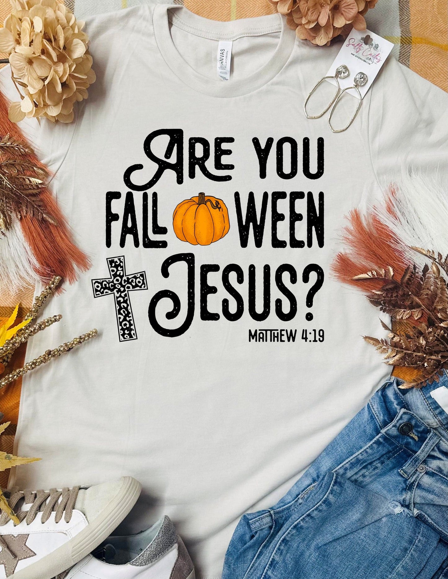 Are You Falloween Jesus Tan Tee