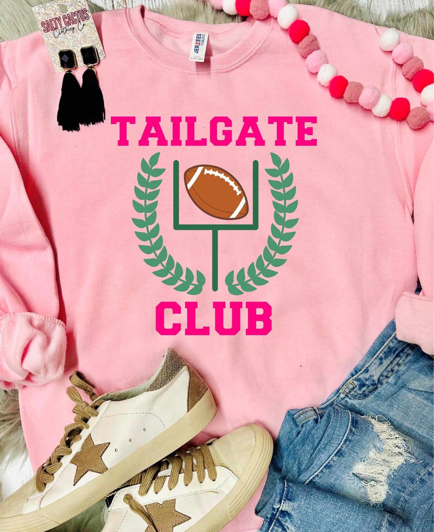 Preppy Tailgate Club Baby Pink Sweatshirt