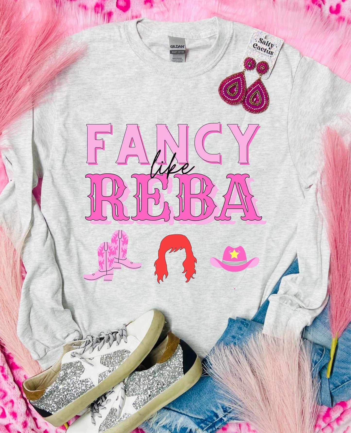 Fancy Like Reba Ash Grey Sweatshirt