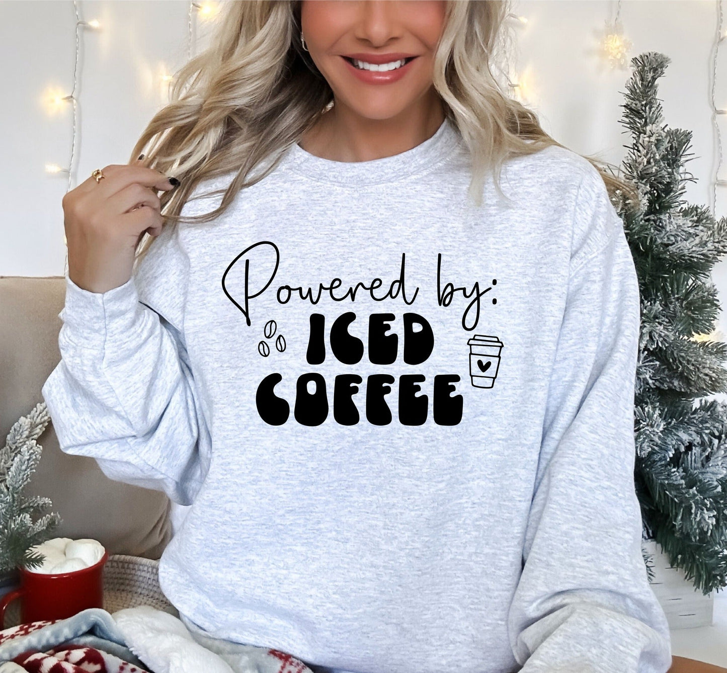 Powered By Iced Coffee Ash Grey Sweatshirt