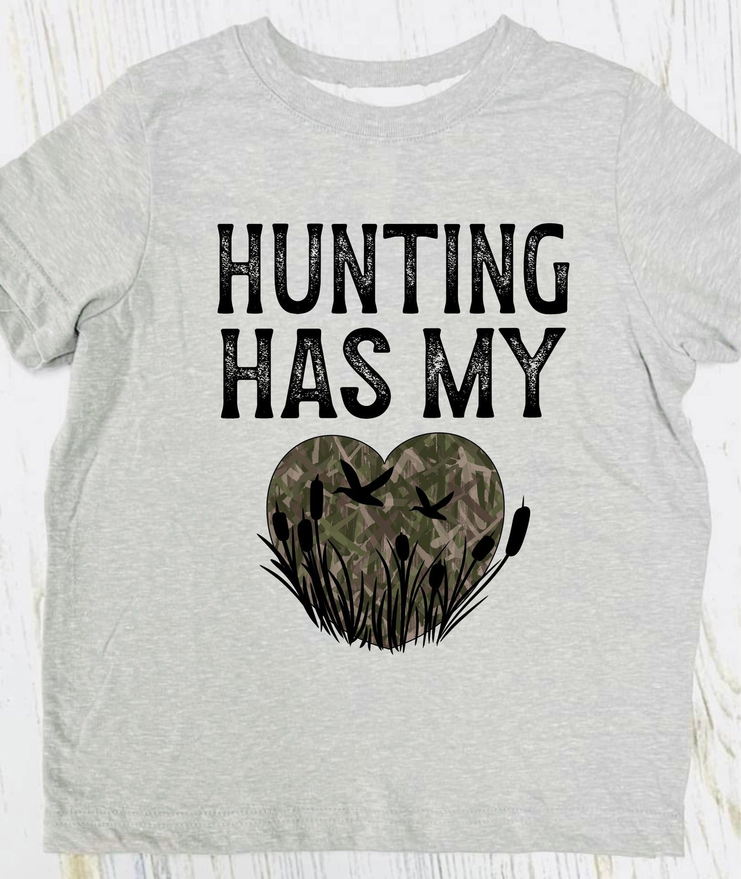 Hunting Has My Heart Ash Grey Tee