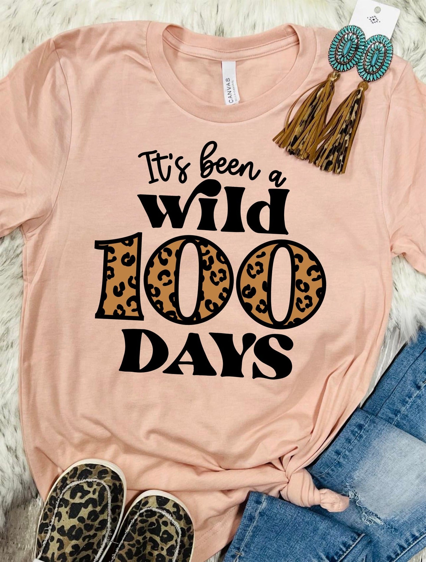 It's Been A Wild 100 Day Peach Tee