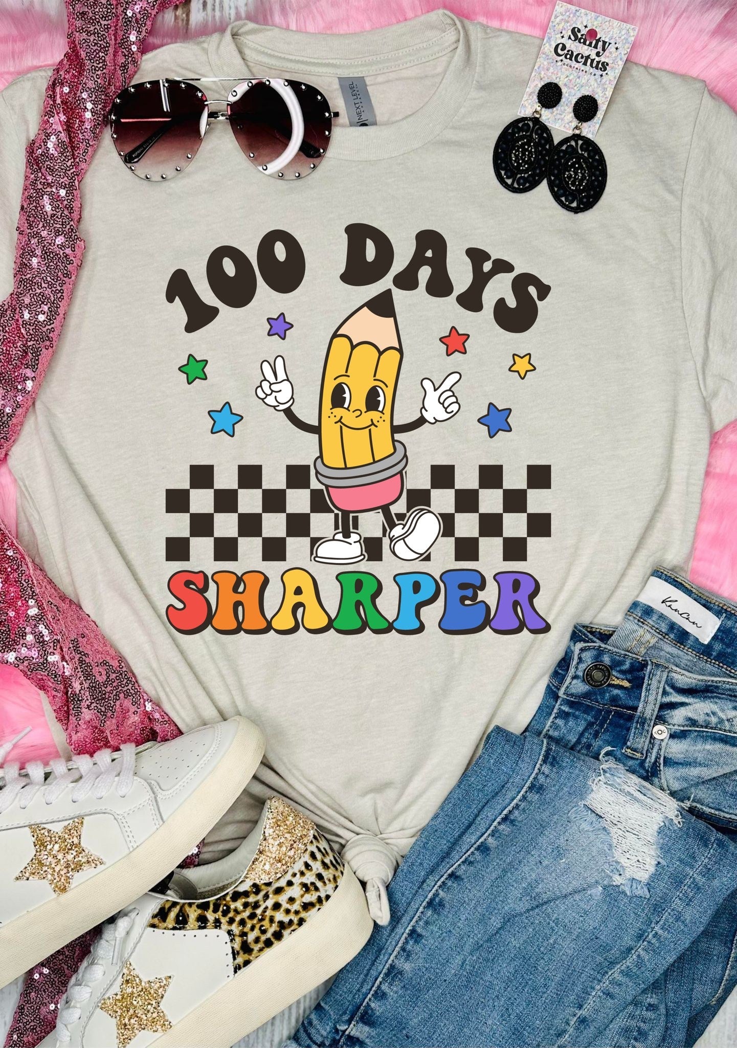 100 Day Sharper Pencil Tan Tee