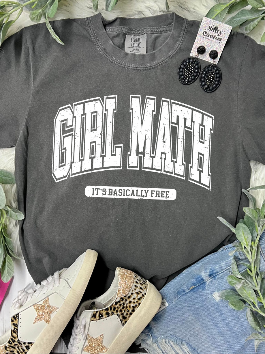 *DTF* White Girl Math Its Basically Free Pepper Comfort Color Tee
